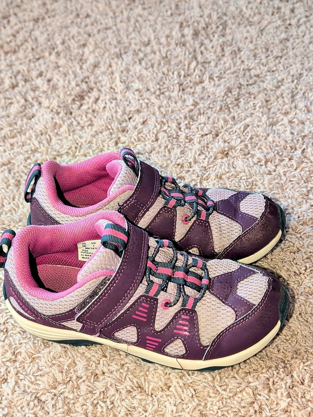 Merrell Trail Chaser 2 Girls US 2M Purple & Pink Sneakers